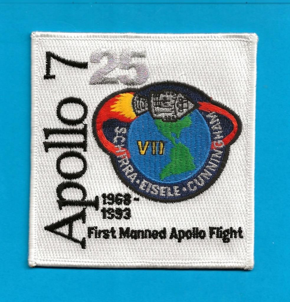 NASA APOLLO 7 25th ANNIVERSARY EMBROIDERED PATCH - 4" x 4" - X29