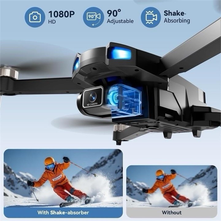 VY20 Foldable 1080p HD Camera RC Quadcopter w/ Remote, 2 Batteries Case