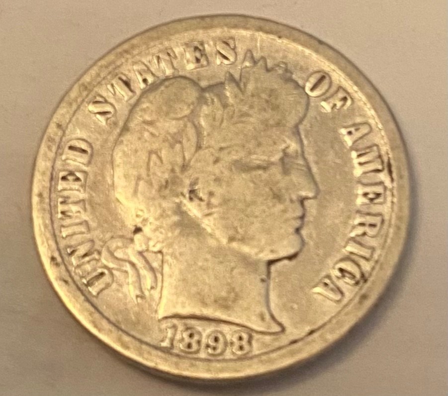 1898-o barber dime near fine nice