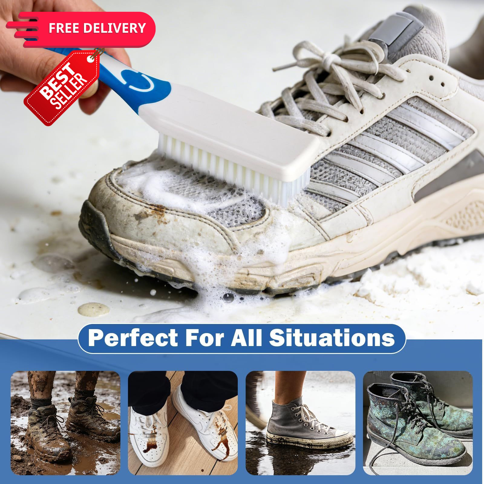 Viomis Shoe Cleaner, 6.76oz Professional Foam Sneaker Cleaning 6.76oz, Clear