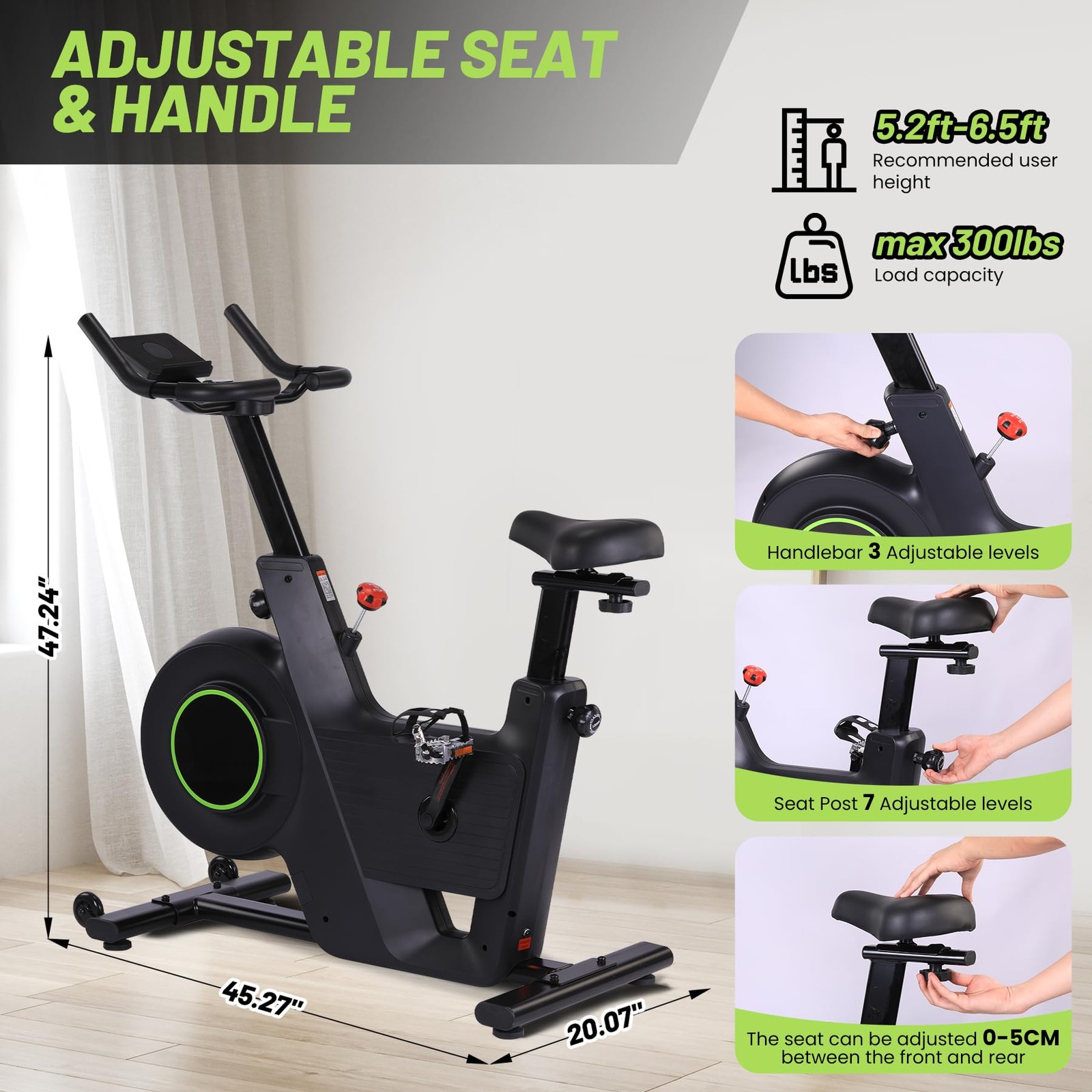 Indoor Cycling Bike Stationary Exercise Home Cardio Workout Adjustable Fitness