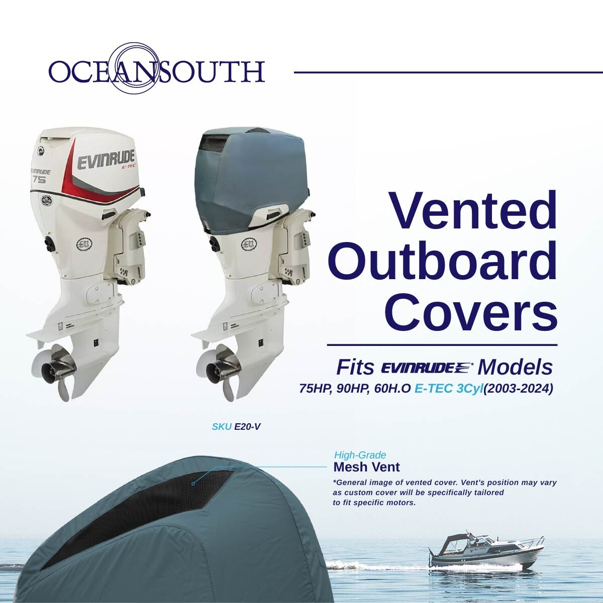 Oceansouth Vented Cover for Evinrude E-TEC 3 CYL