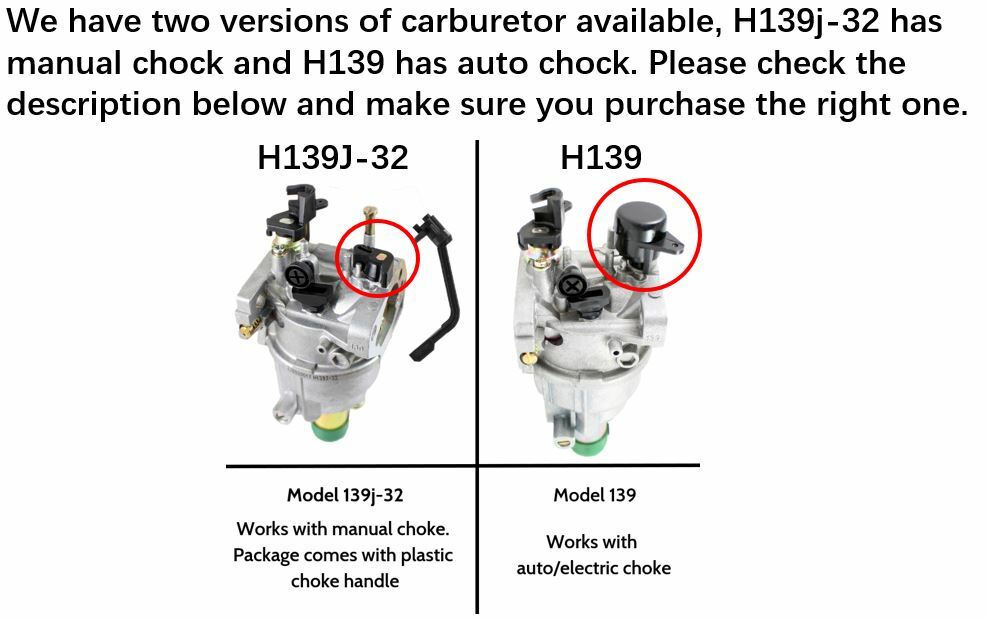 H139 Carburetor For Honda Powerhorse Titan 11hp 12hp 13hp Generator