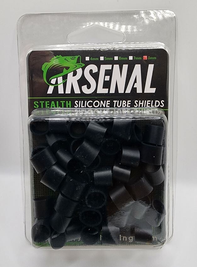 Arsenal Stealth Silicone Tube Shields - 8mm 50pk - Color - Black