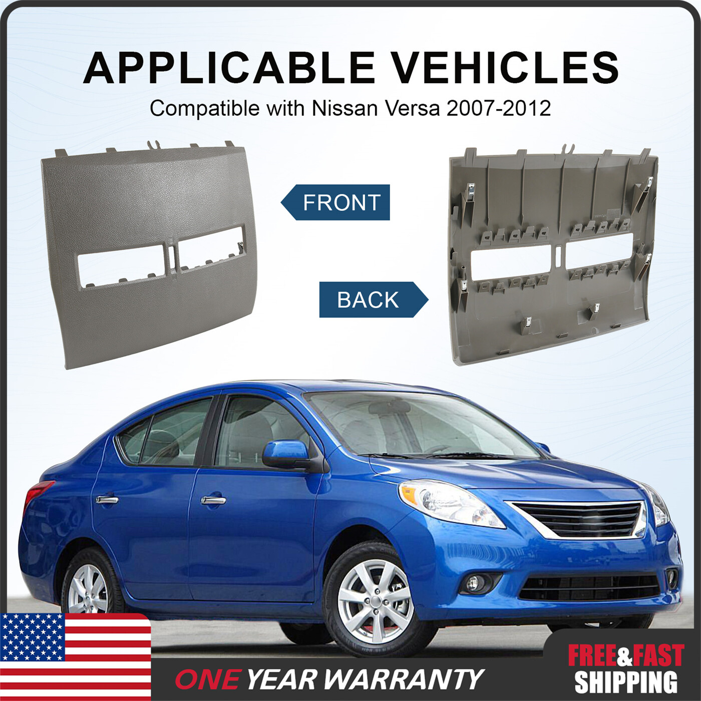 Dash Console Instrument Panel Cluster Lid Bezel Beige For Nissan Versa 07-12