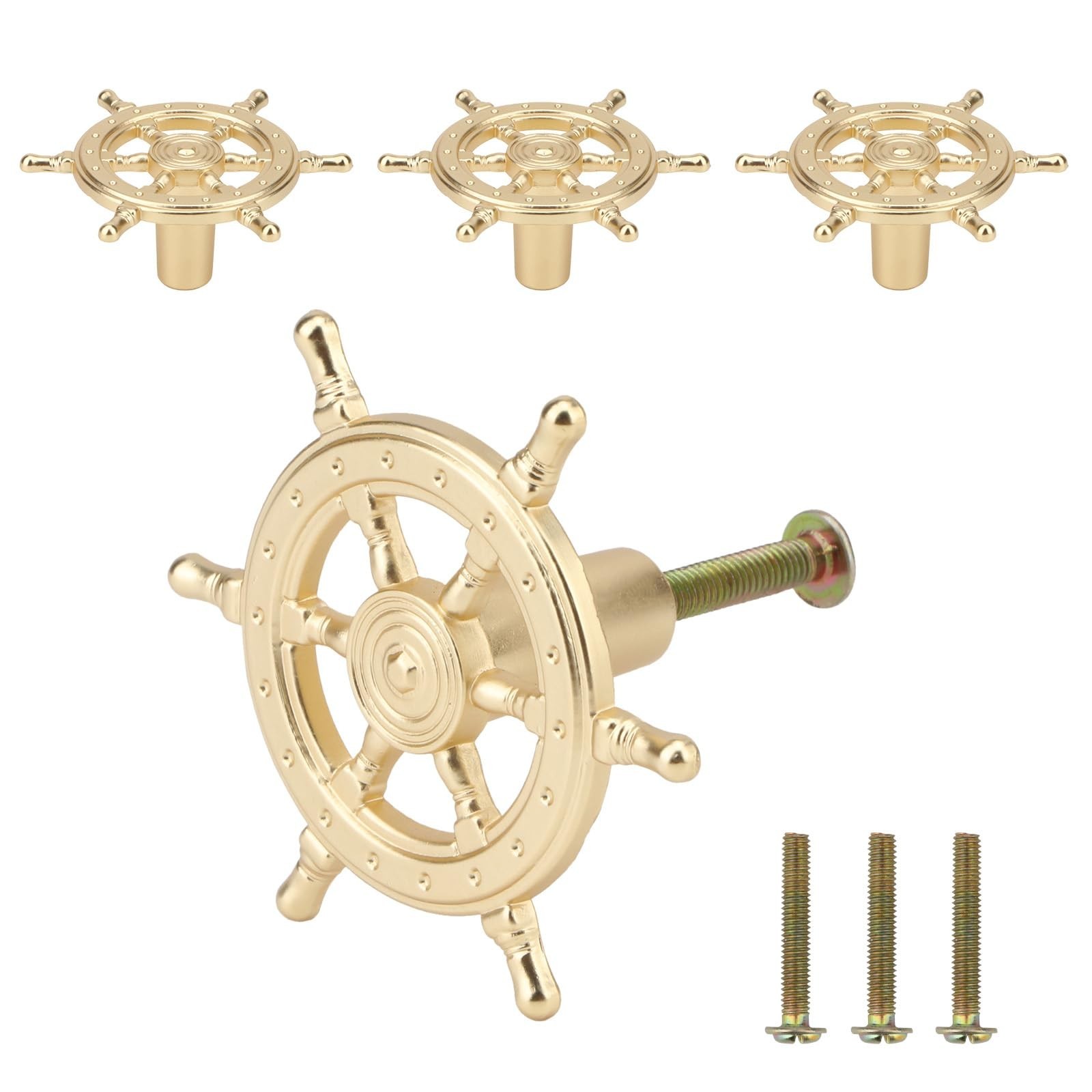 Ship Rudder Knobs Nautical Wheel Cabinet Drawer Pulls Beach Themed Coastal Dr...
