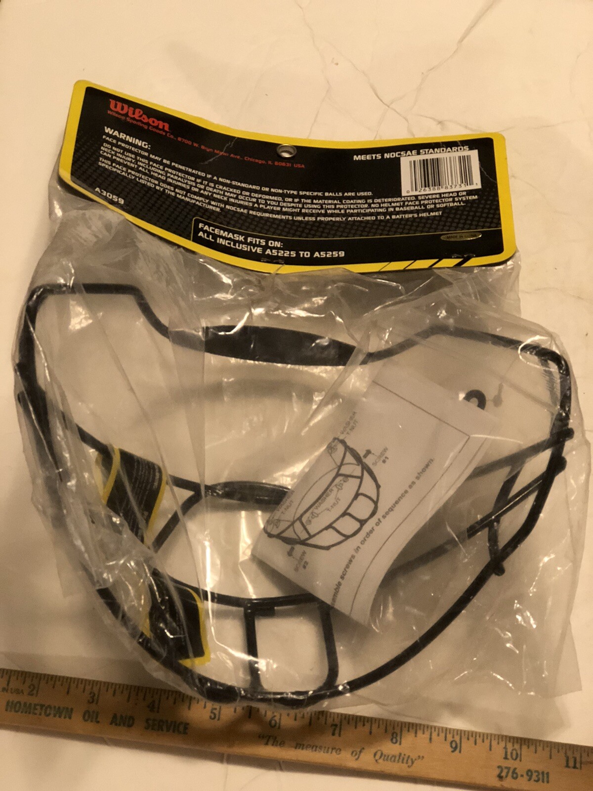 Wilson Full Face Batting Helmet Facemask Replacement - A3059 @
