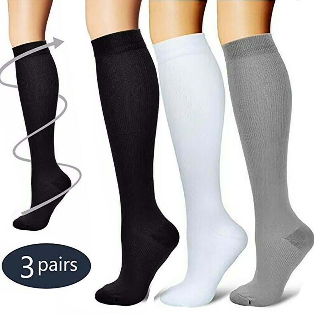 Compression Socks 20-30 mmHg Knee High Over Calf Length Circulating Dress Socks