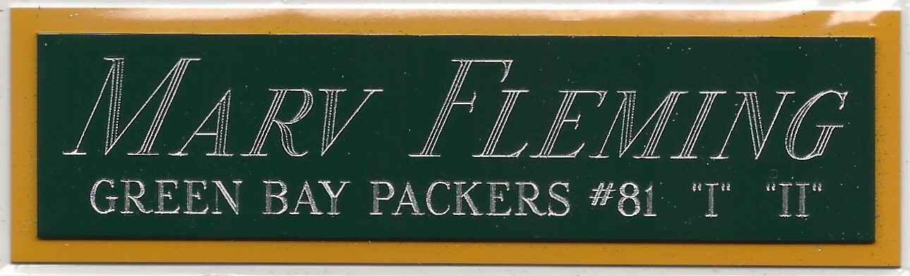 MARV FLEMING PACKERS NAMEPLATE AUTOGRAPHED SIGNED FOOTBALL-HELMET-JERSEY-PHOTO