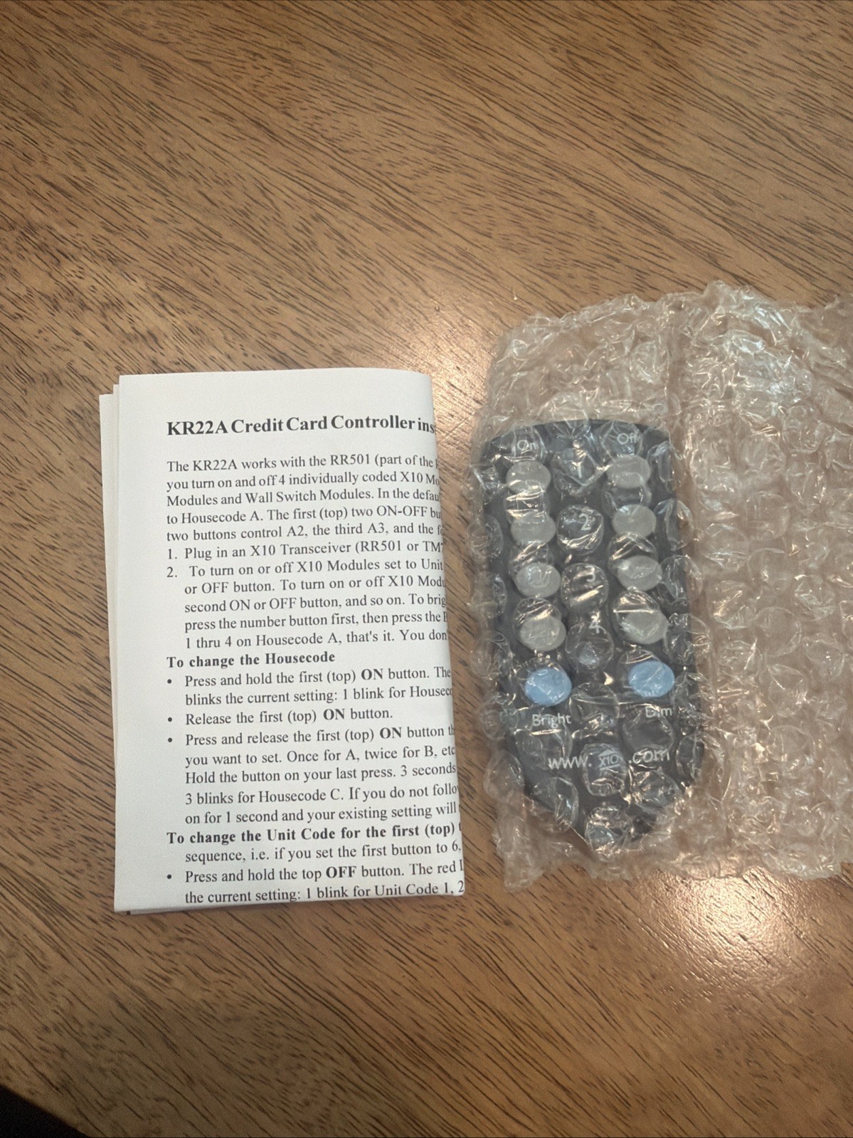 KR22A CreditCard Thin Remote Control