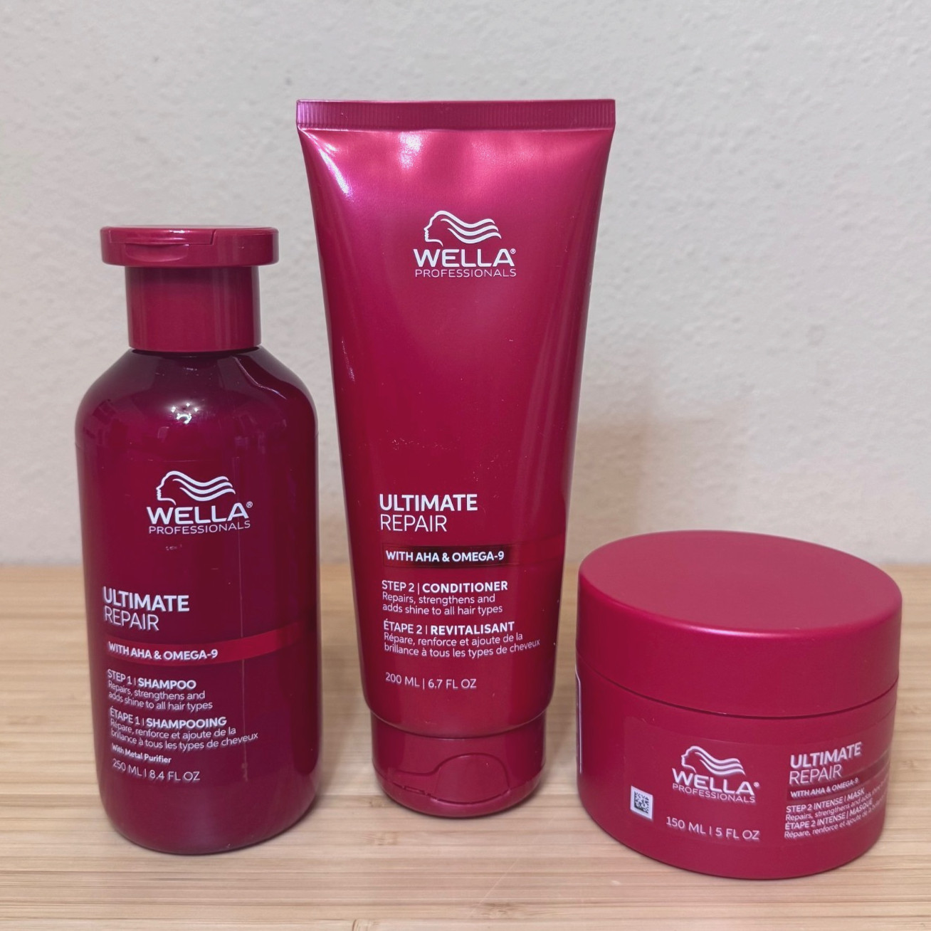 Wella Ultimate Repair Shampoo 8.4 oz, Conditioner 6.7 oz and Mask 5.1 oz Trio
