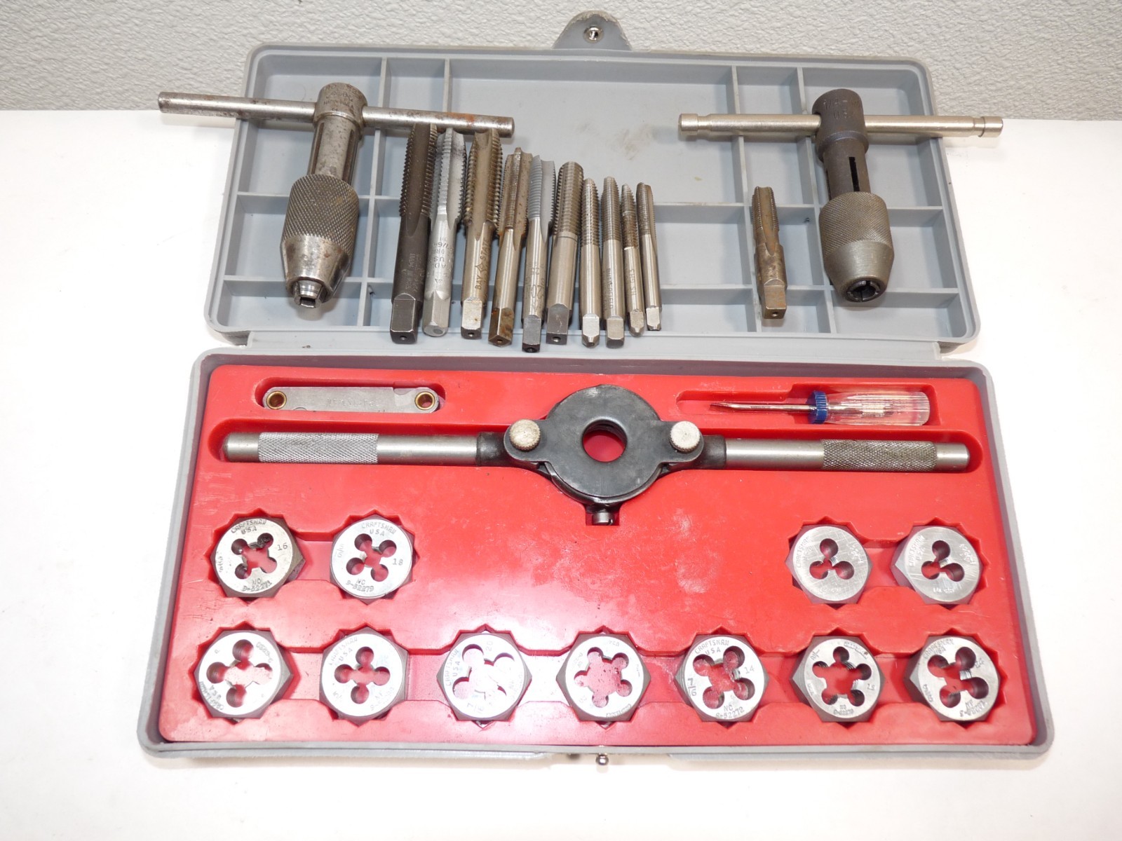 Vintage Craftsman Kromedge SAE Die Set 5203 USA w/Respective Taps