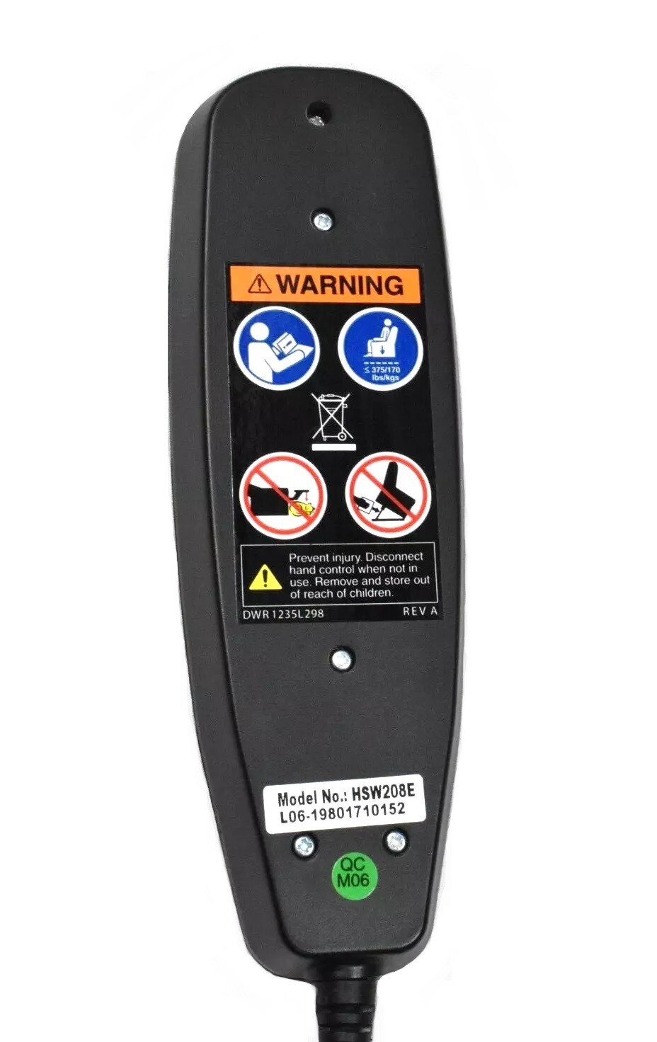 Pride Mobility HSW208E Lift Chair 6-Button Infinite Hand Control