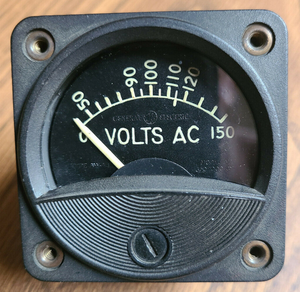GE VOLT METER VAA201, TYPE: AW43, 0~150 Volt @ 350 TO 1000Hz, IN WORKING ORDER.