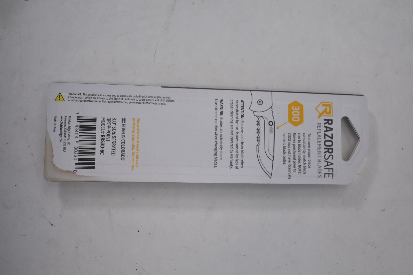 Outdoor Edge Razor Safe Replacement Blades 3" Serrated Drop Point 6 Pack