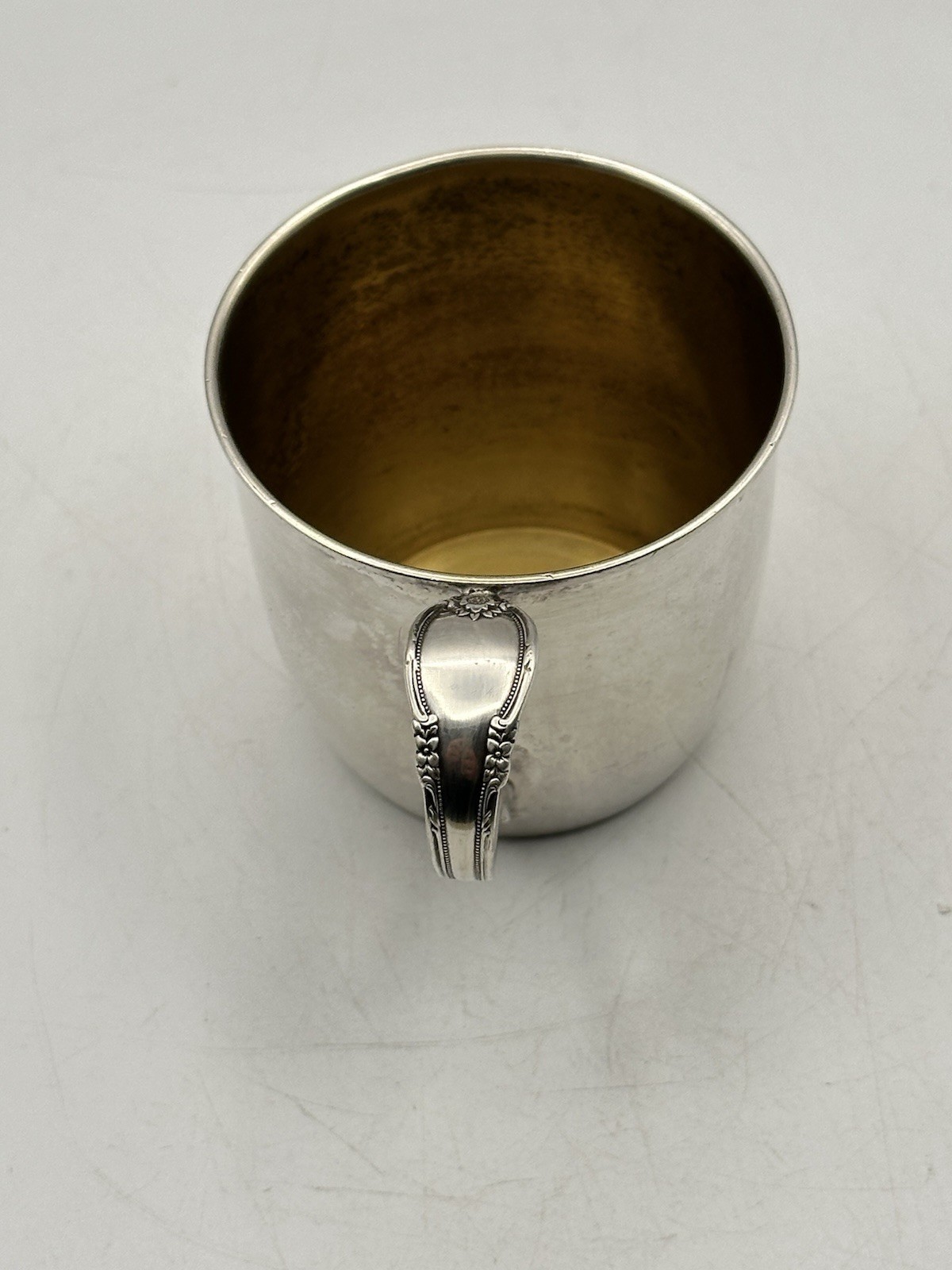 Silver Soldered Baby Cup Inscribed Kirk 12-30-53 Remembrance 1847 Rogers Bros
