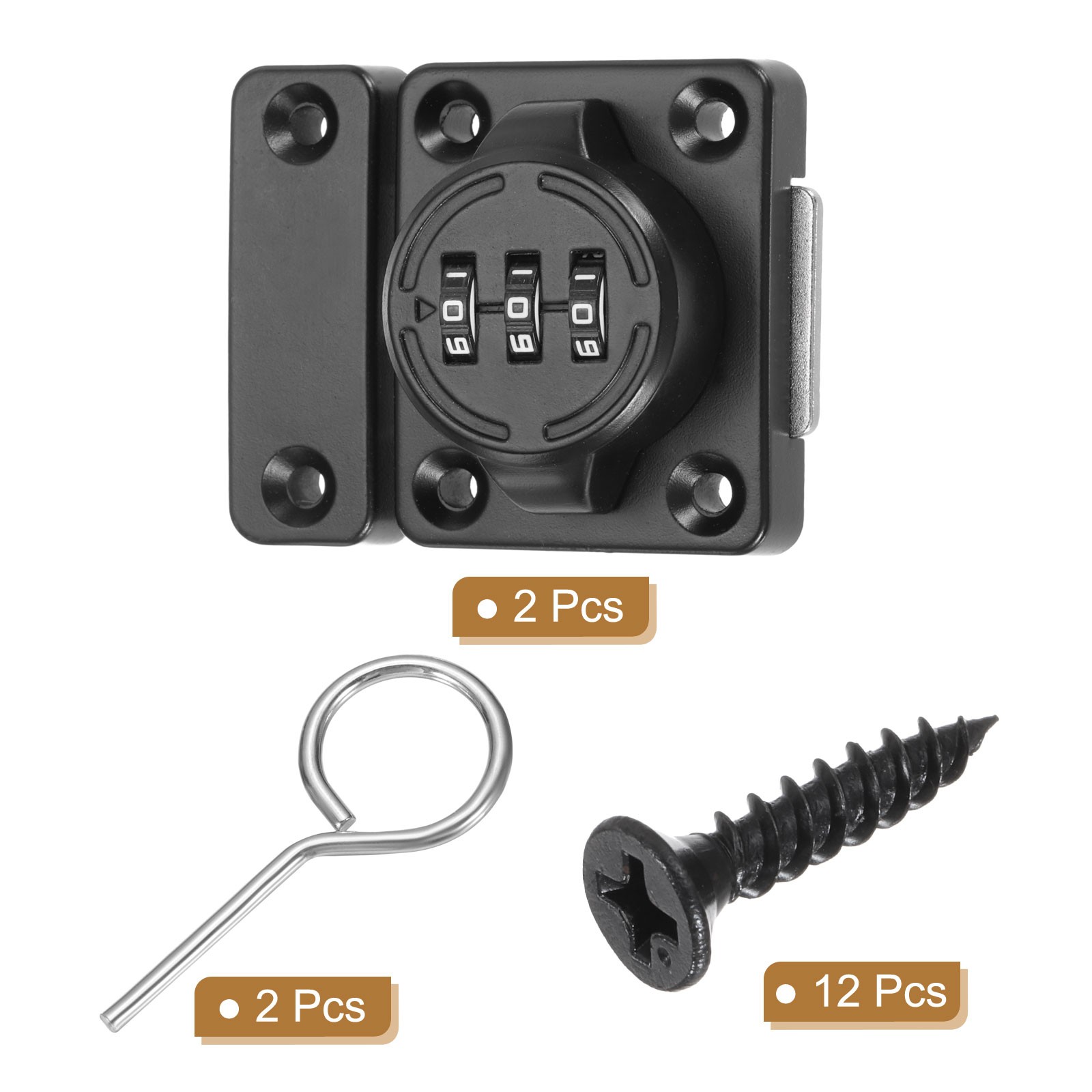 2pcs, Combination Cabinet Latch Keyless Password Lock Black