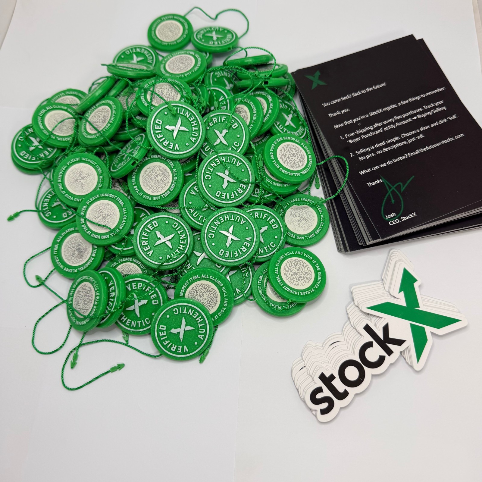 5X Stock X Tag Set New Unused! Real w/QR Code