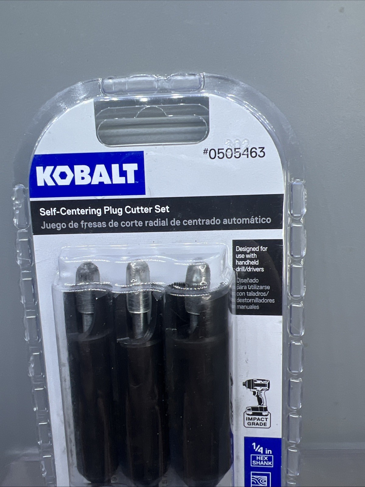 Kobalt 3Pc Assorted 1/4" self centering Plug cutters Set #80829 #0505463