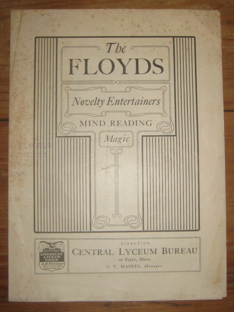 1800s, The Floyds, Four Page Brochure, Mind Reading & Magic +