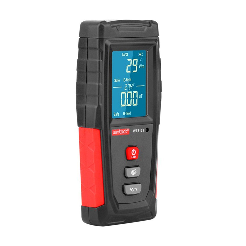 Portable EMF Meter, Digital Electric Magnetic Field Detector LCD Display Alarm R
