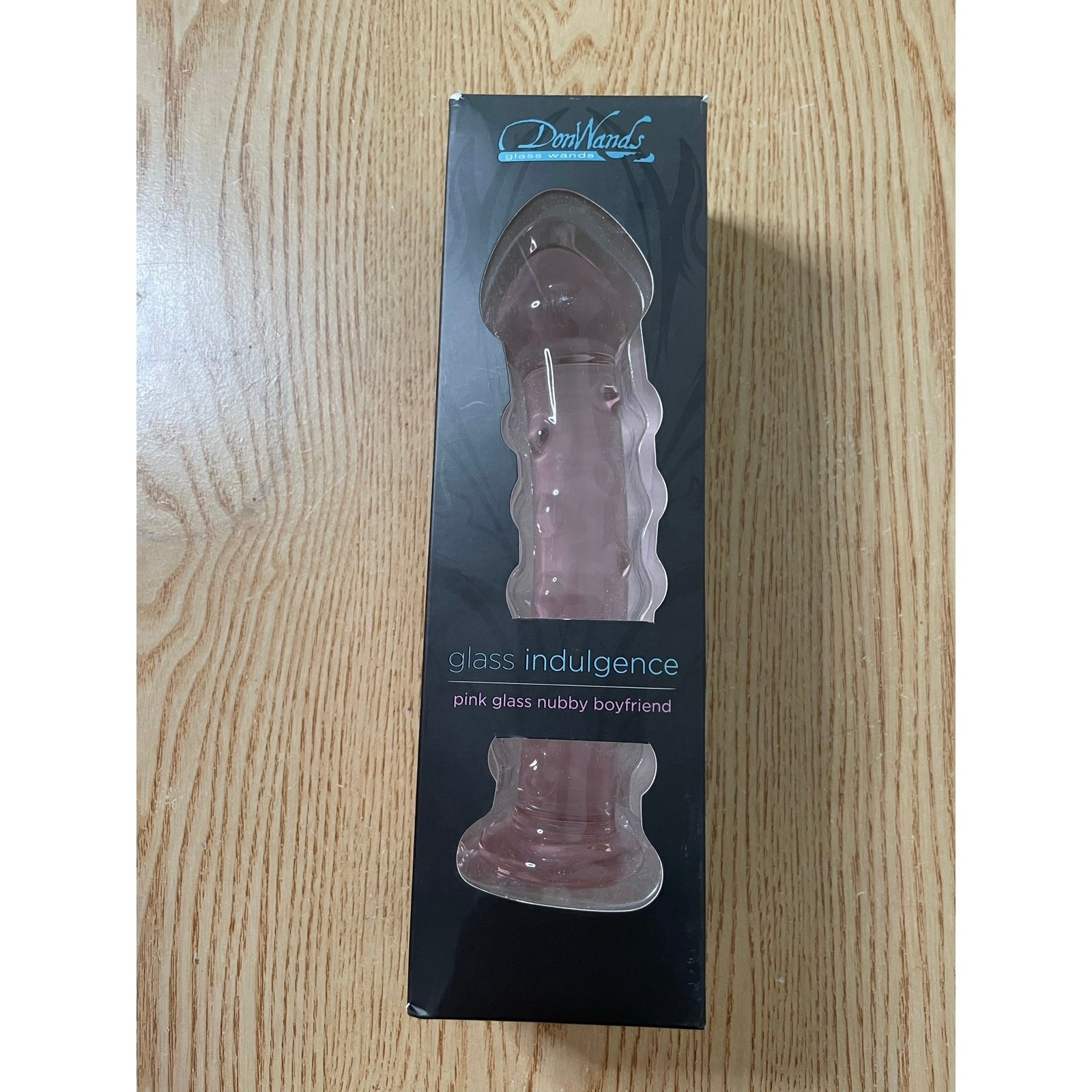 New Women’s Don Wands Glass Indulgence Pink Glass Penis Nubby Boyfriend apprx 7”