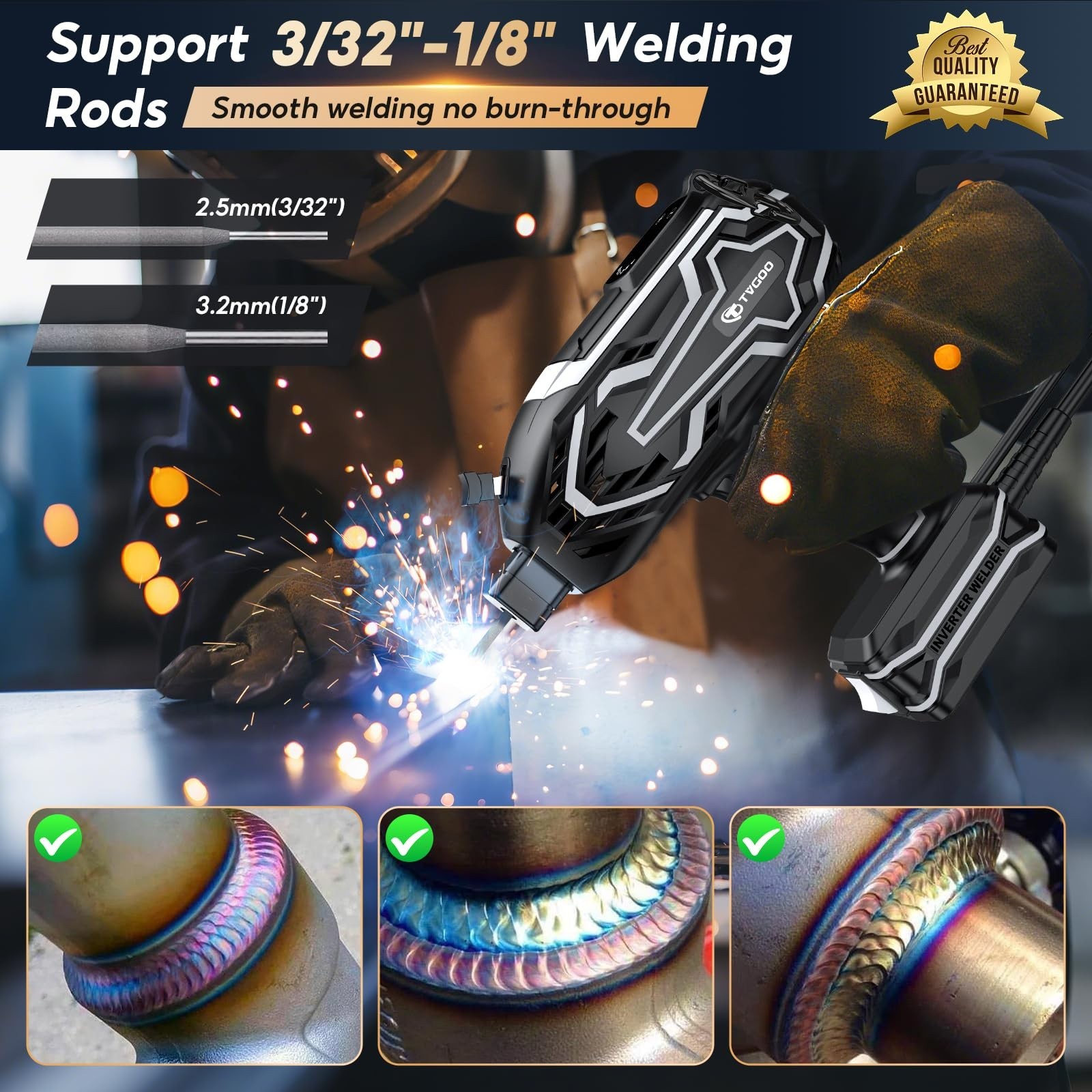 Portable Handheld Welding Machine - Digital Display & Memory Function, 120A 1...