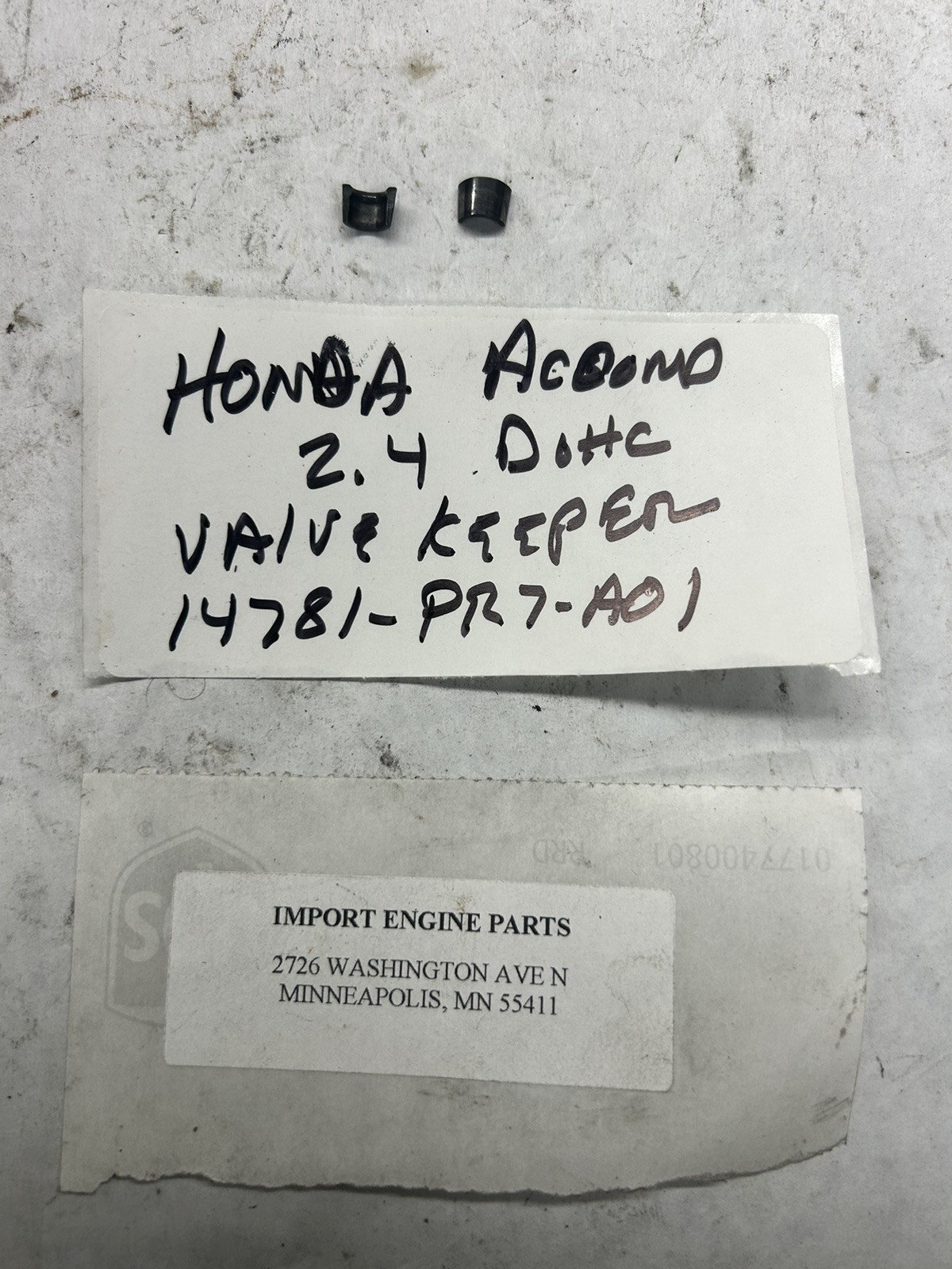 VALVE SPRING KEEPER USED FITS HONDA ACCORD 2354cc K24A 2003-2007 14781-PR7-A01
