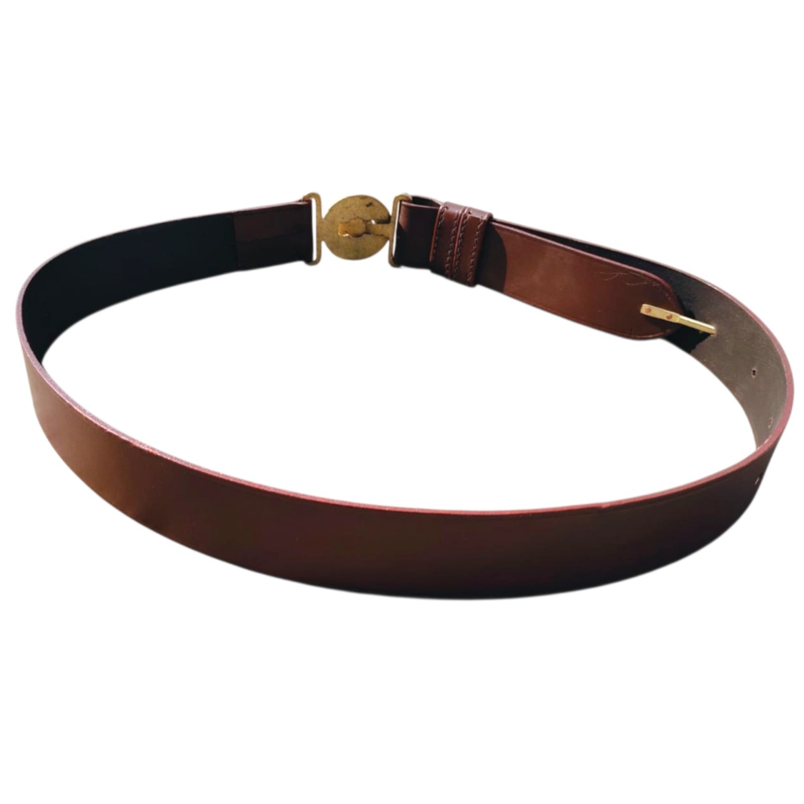U.S. Officer Leather Belt Reproduction with Solid U.S. Brass