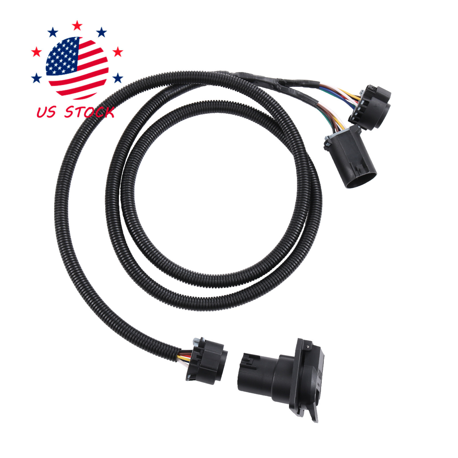7 Pin Trailer Wiring Harness Extension Connectors Truck Bed 7 Way RV Wiring Plug