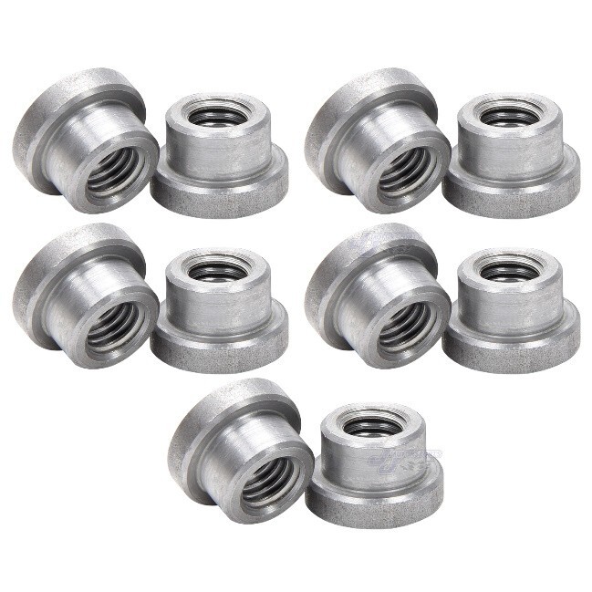 Weld on Nuts 3/8"-16 Thread Threaded Nut Steel Chassis Mount Tab Pack of 10