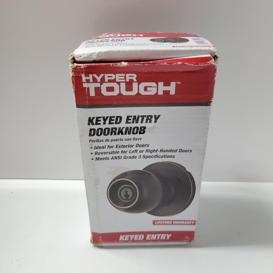 New Hyper Tough Keyed Entry Doorknob Exterior Door Lockset Bronze Hardware