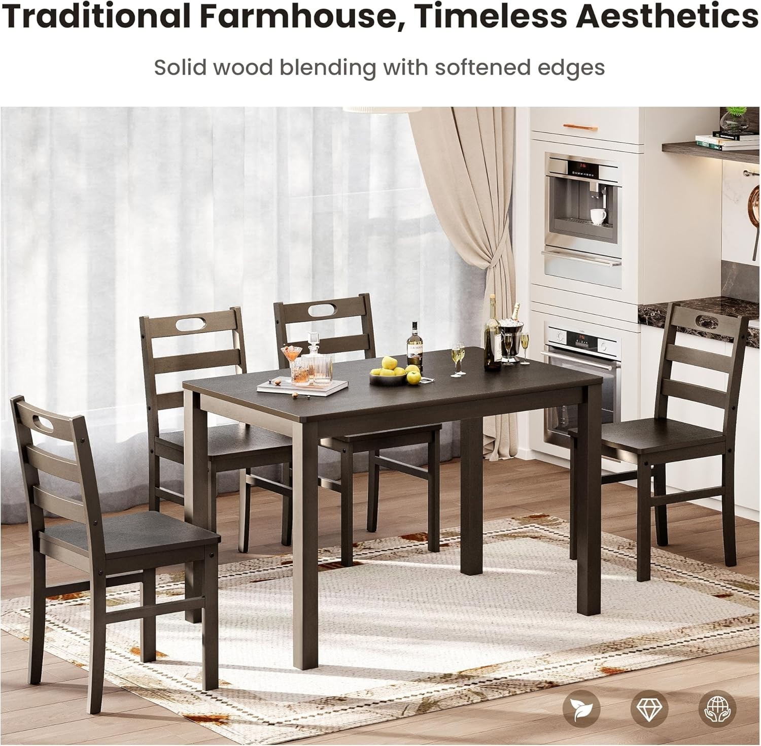 Dining Table Set Kitchen Table and Chairs for 4 Kitchen Table Dining Room Table