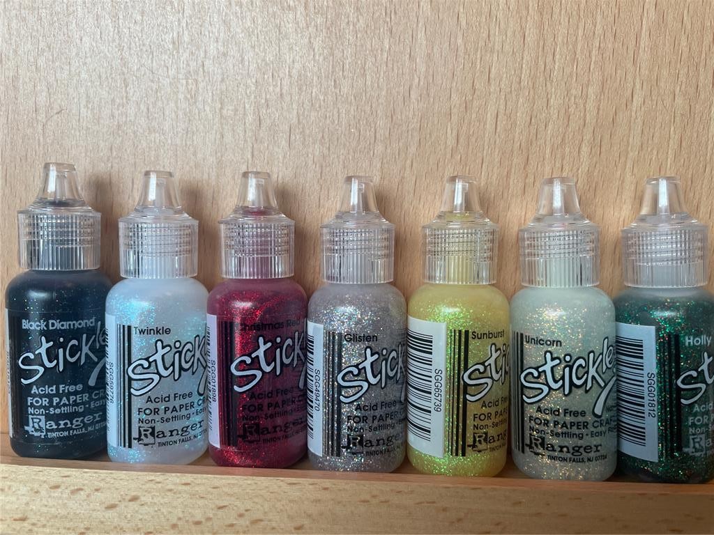 New RANGER STICKLES SET OF 7 SPARKLE COLORS GLITTER GLUE