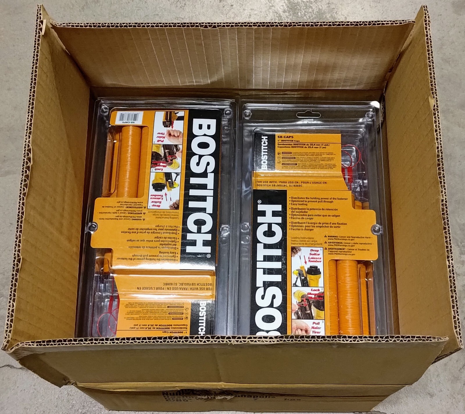 Bostitch SB-CAPS 1” Plastic Button Caps 1M Per Pack  (10-Pack Per Carton)