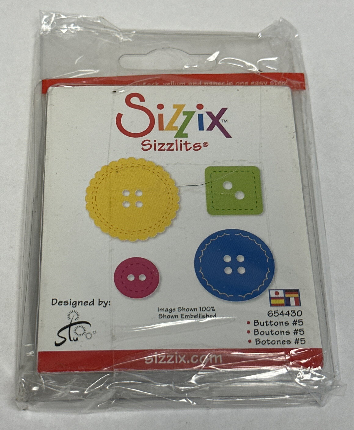 Sizzix Sizzlits Buttons #5 Die-cut 654430 NEW SEALED NWT