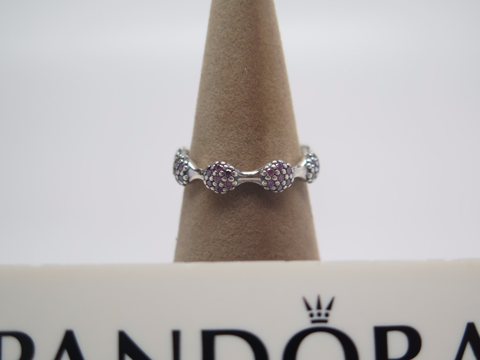 New NO BOX Pandora Love Pod Violet CZ Ring # 190889CFP Love Pods 50-54 OR 56