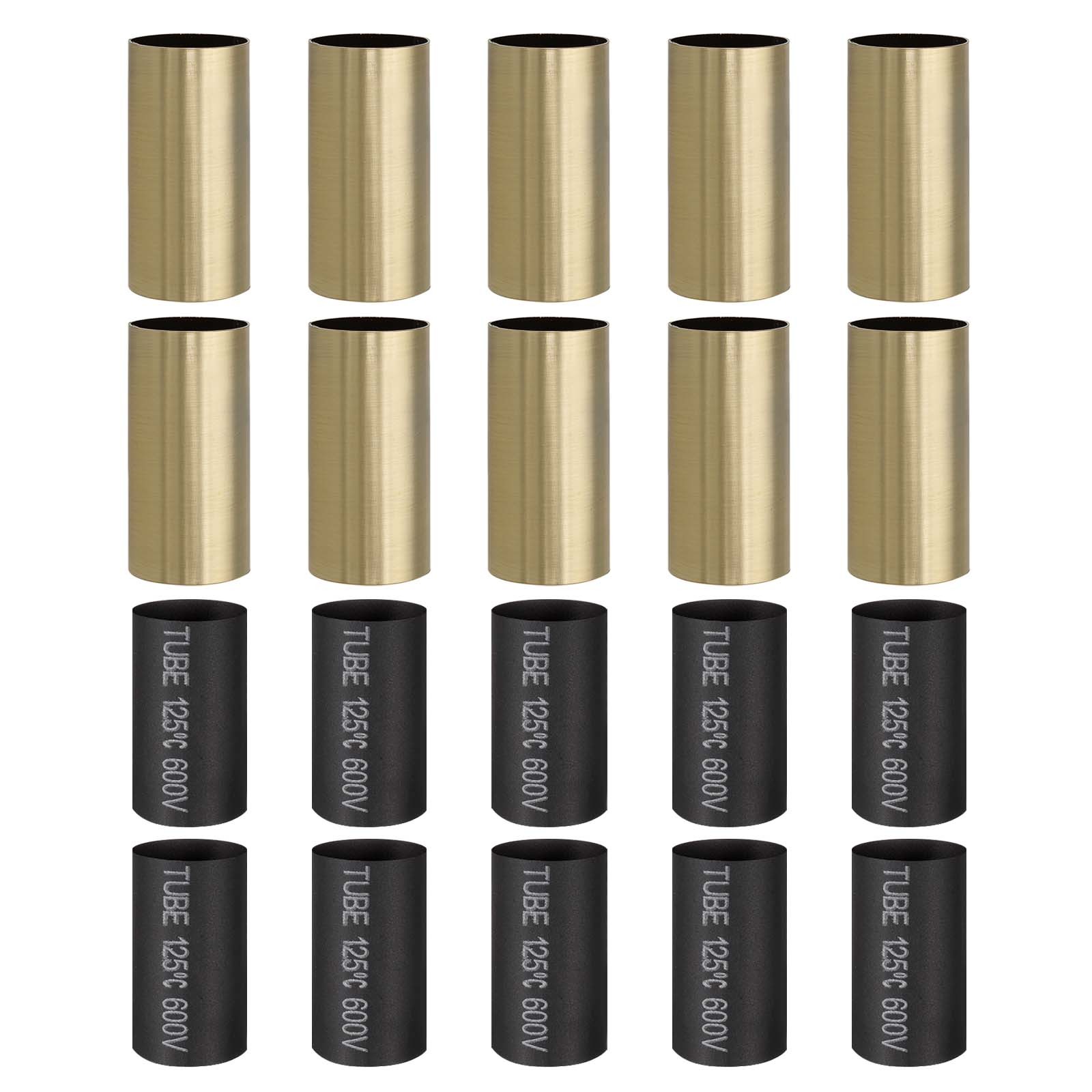 10Pcs 1.75" Tall Metal E12 Candle Covers Sleeves Retro Bronze
