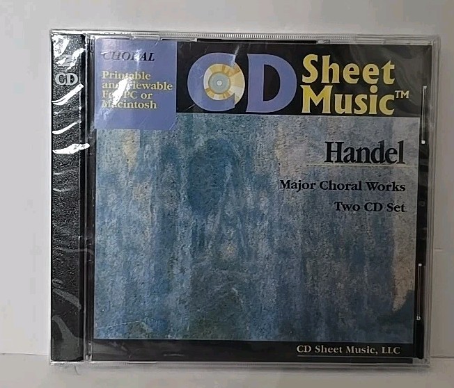 CD SHEET MUSIC GEORGE FRIDERIC HANDEL MAJOR CHORAL WORKS 3700+ PP PC / MAC NEW