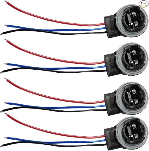 3157 Car Wire Harness Pigtail Socket, Waterproof Universal LED and  Size: 4pcs