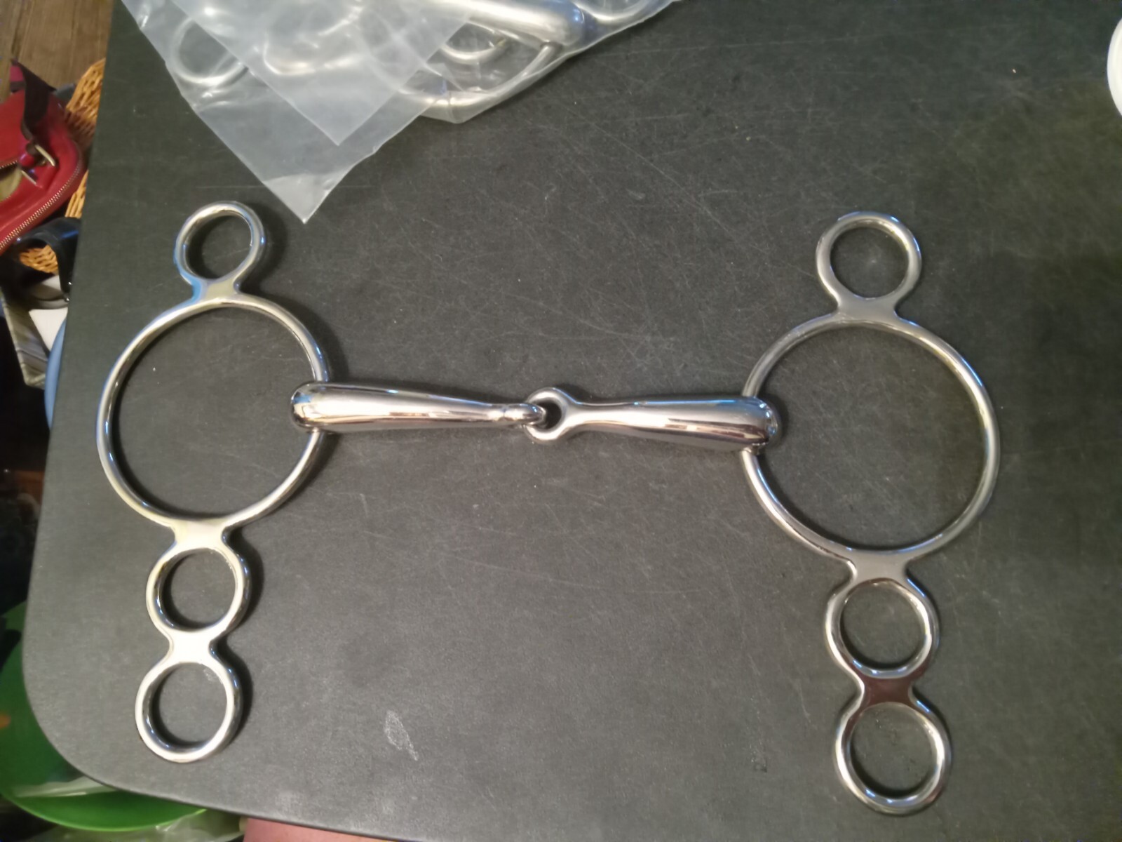 New lifter gag bit elevator Bit Snaffle mouth stainless steel 5 1/2 in