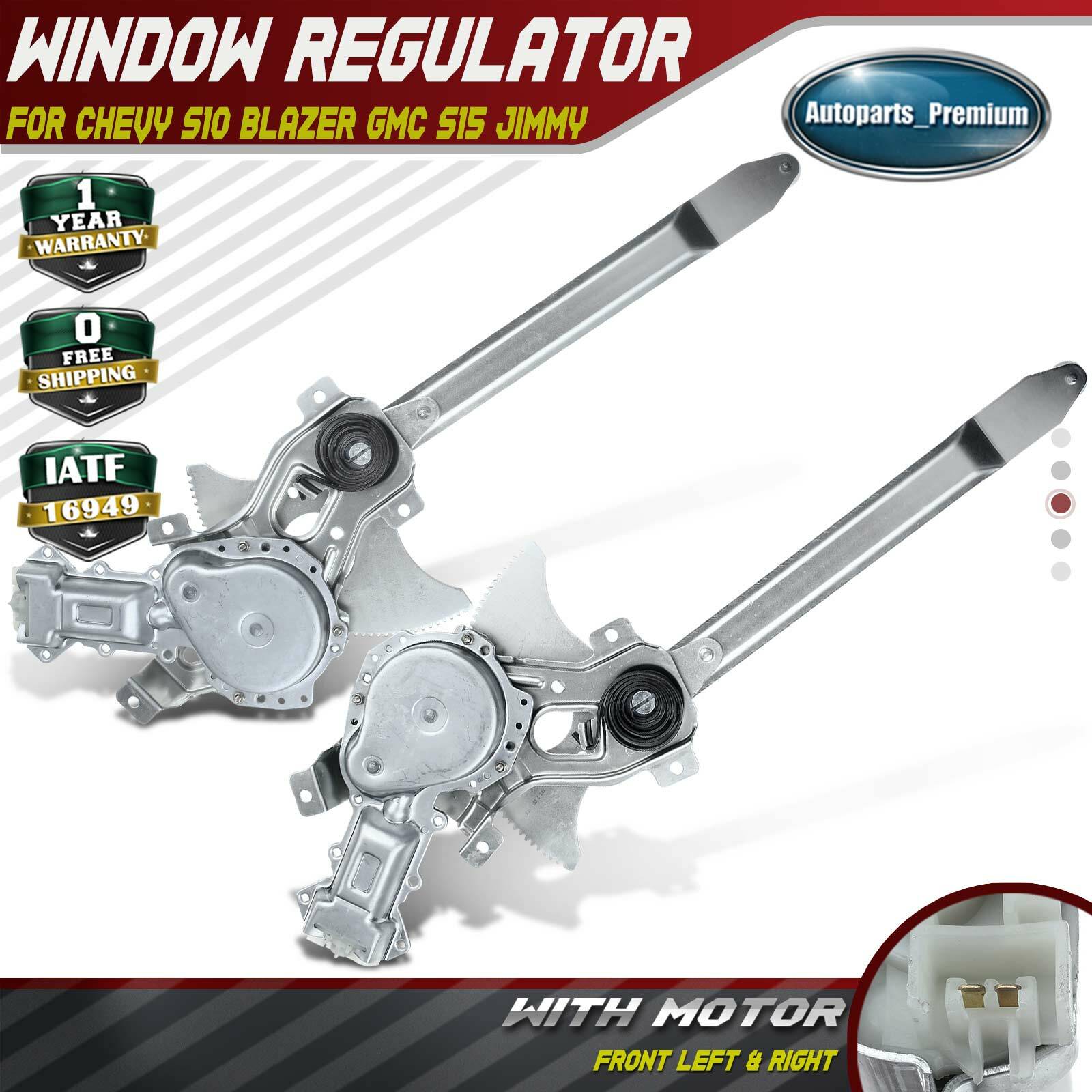 2x Power Window Regulator w/ Motor for Chevy S10 Blazer GMC S15 Jimmy Front Side