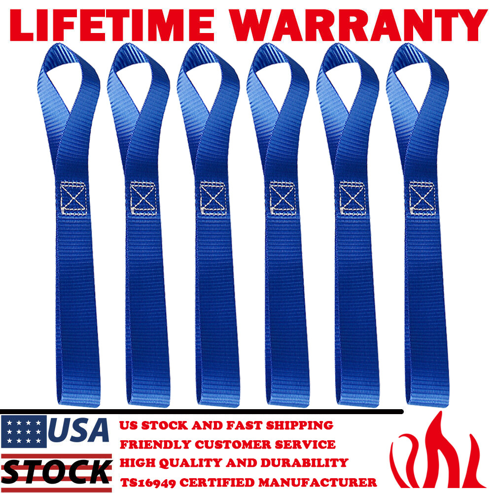 6 Pack Heavy Duty Soft Loop Tie Down Strap Motorcycle Dirt-Bike ATV UTV 4500LBS