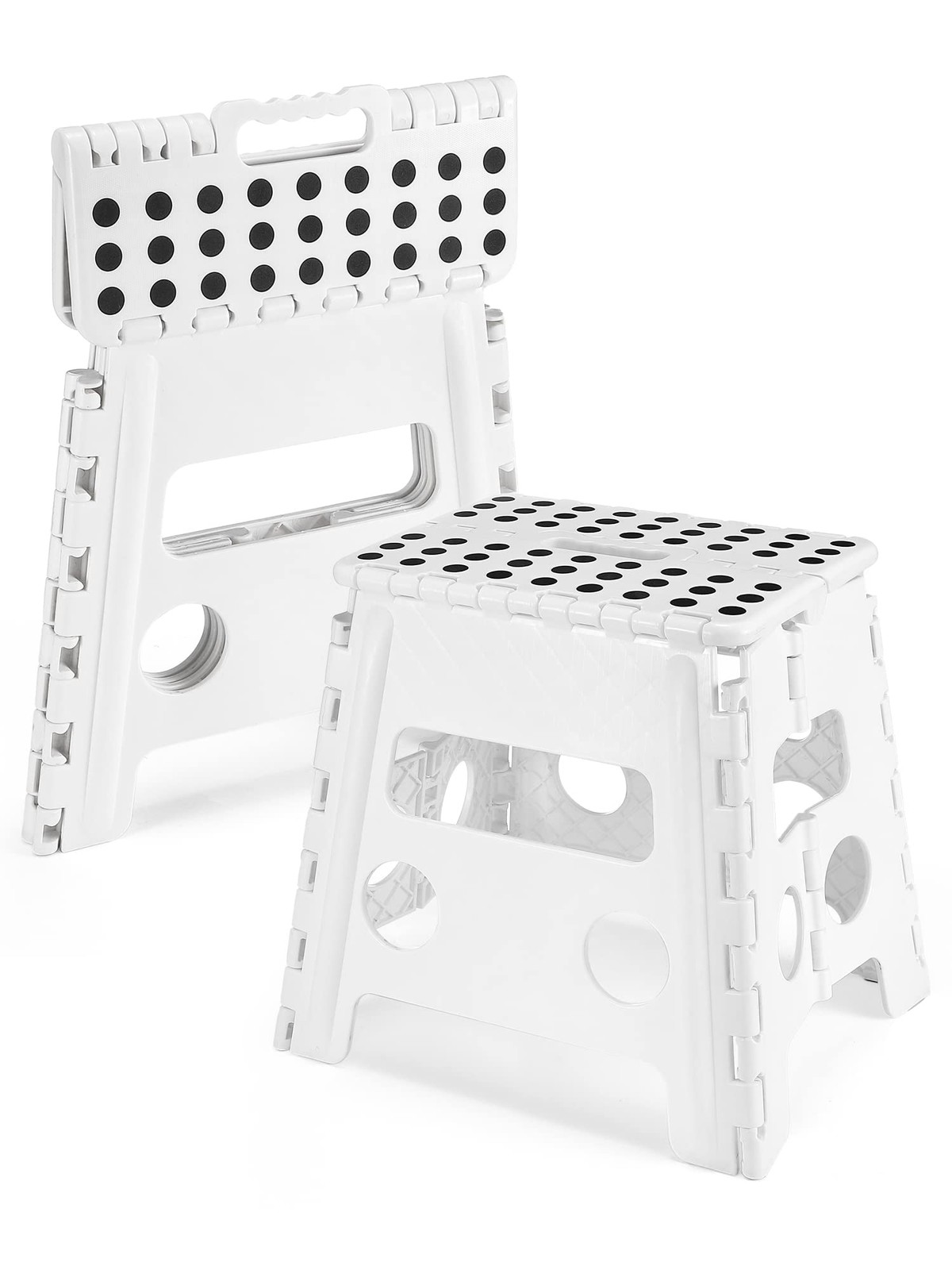 13 inch White NonSlip Folding Step Stool Heavy Duty Foldable Adults Kids