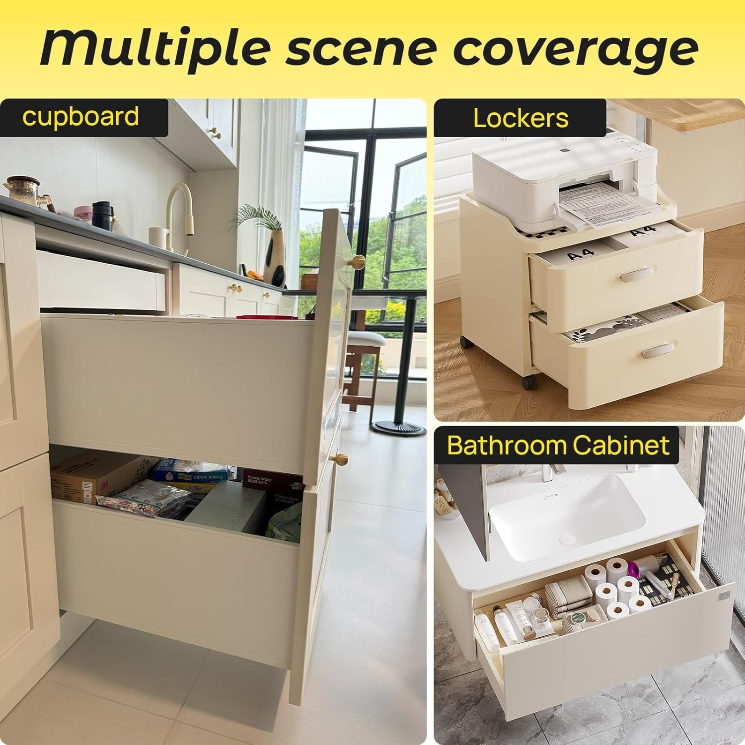 12 Inch Bottom Mount Soft Close Drawer Slides - Full Extension Concealed Rails