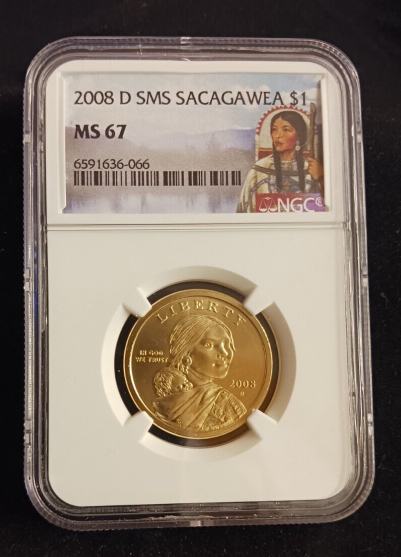 2008(D) SMS NGC MS 67 Sacagawea Dollar Coin