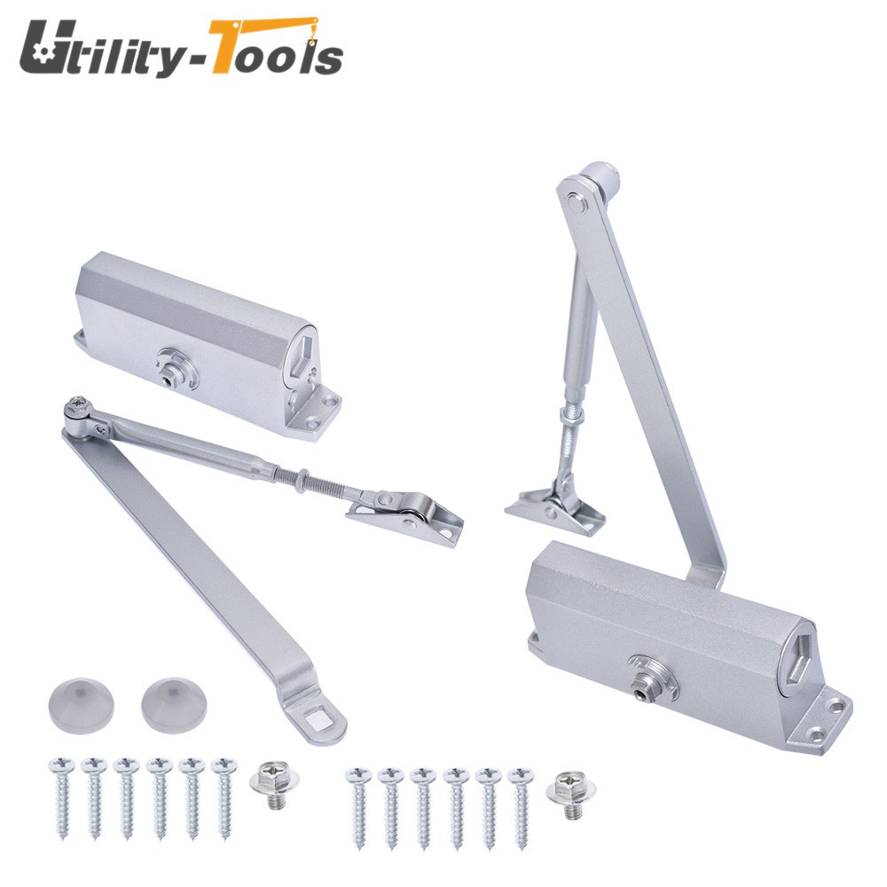 2× Aluminum Commercial Door Closer 45-65KG Two Independent Valves Control NEW