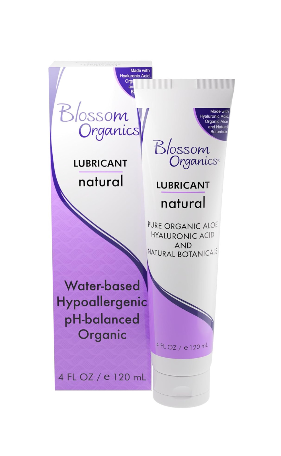 Blossom Lube Organics Personal Lubricant for Women 4 Fl Oz - pH Balanced, Non-Ir