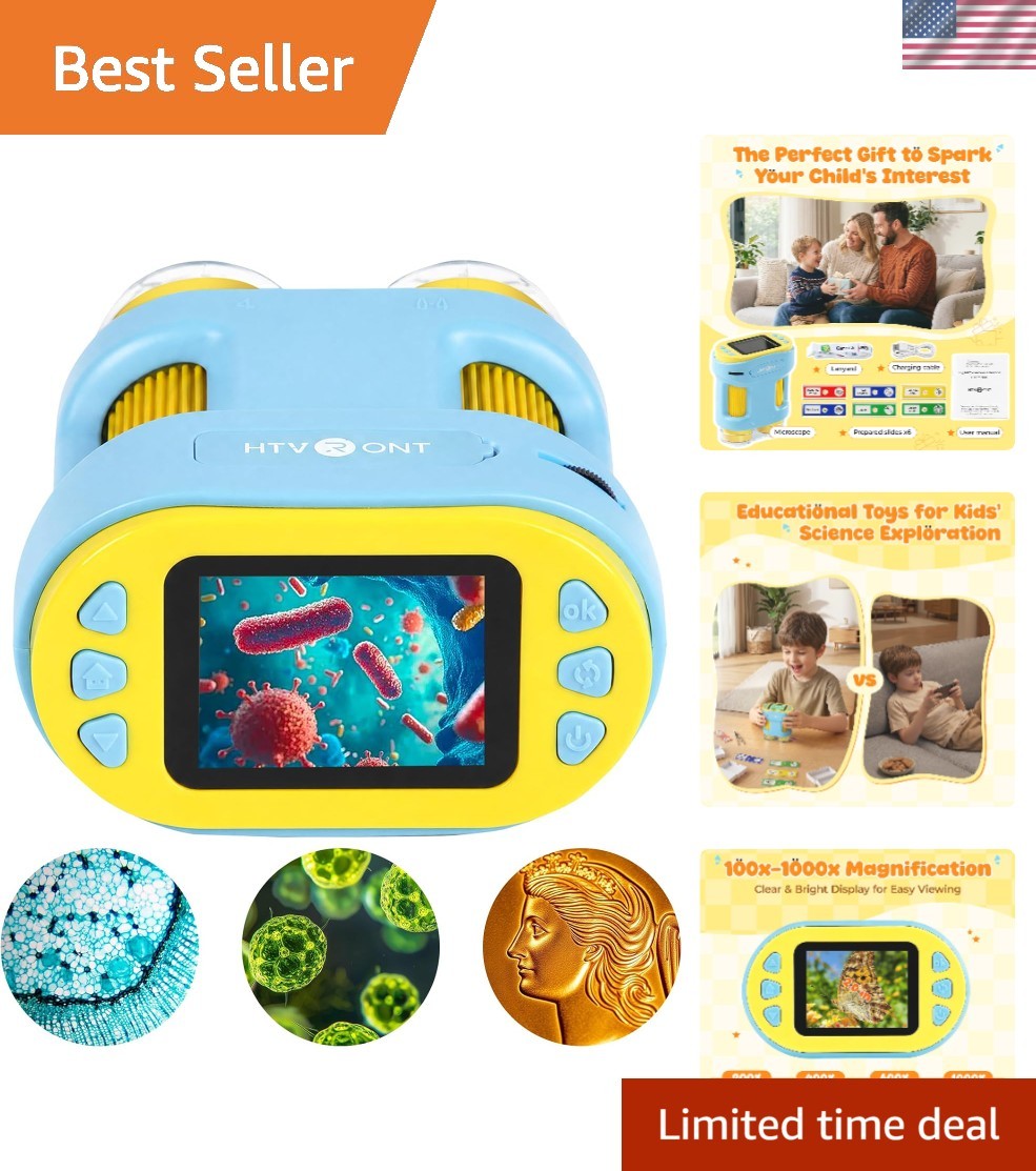 Handheld Microscope for Kids - 1000X Kids Microscope 2.0" HD Screen | 2-in-1 ...