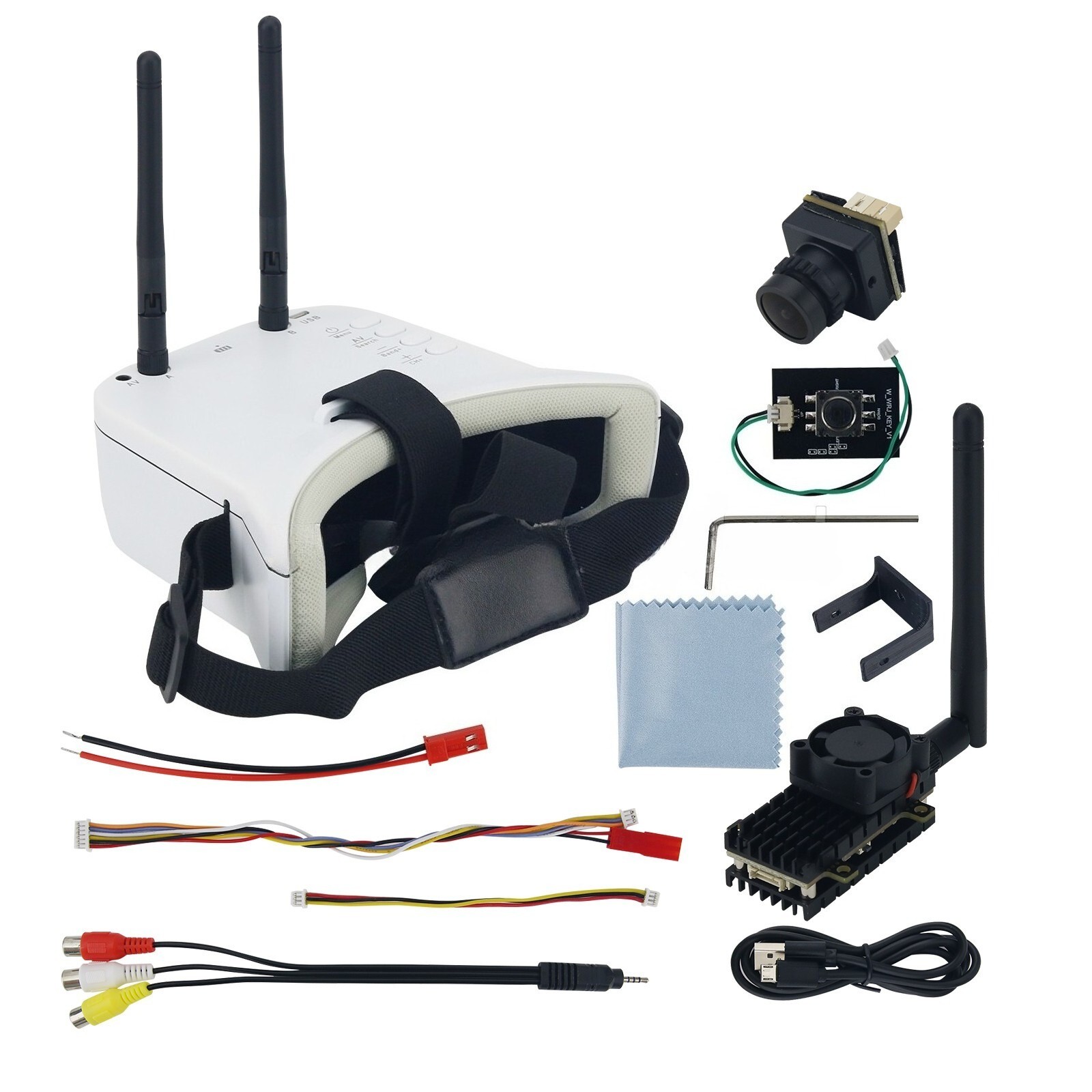 5.8G 2000mW Wireless Video Transmission System 3" FPV Goggles and 1200TVL Camera
